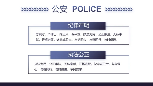蓝色公安警察年终工作总结述职报告动态PPT