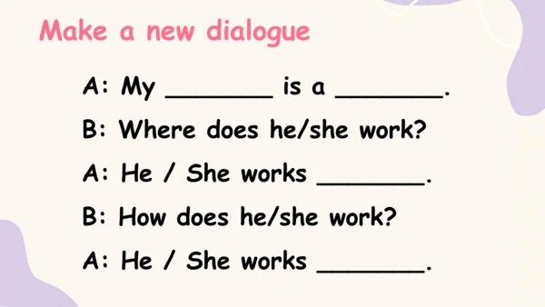 Unit 5 What does he do? PB Let's talk 课件+素材(共32张PP