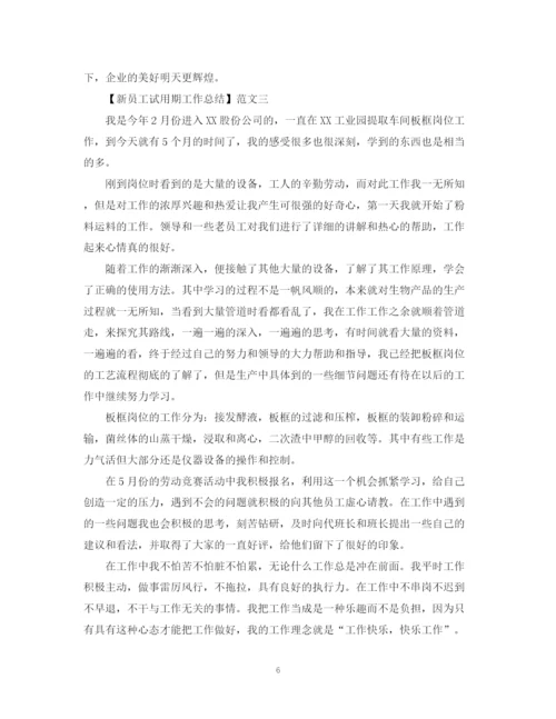 精编之新员工试用期工作总结精选范文三篇.docx