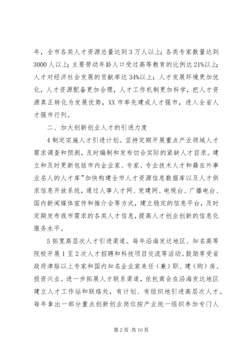 人才强市工程的工作方案.docx