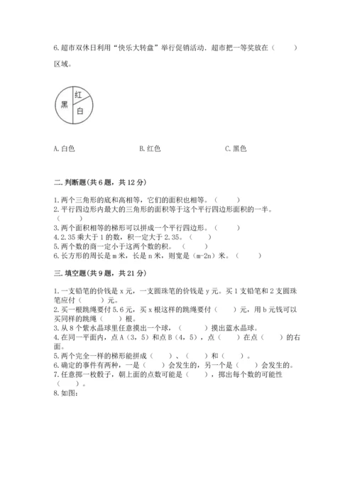 人教版数学五年级上册期末考试试卷（轻巧夺冠）.docx