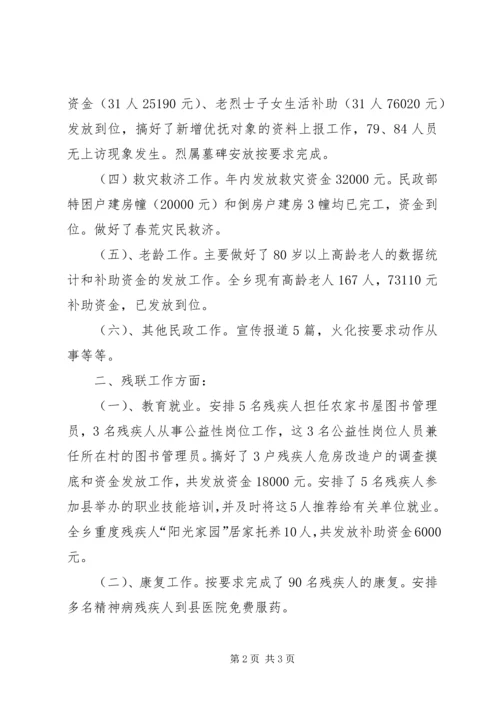 乡镇民政残联工作总结.docx