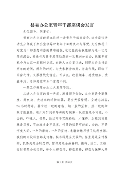 县委办公室青年干部座谈会发言 (2).docx