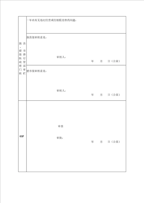 内蒙古自治区兽药经营质量管理规范