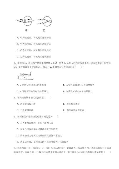 小卷练透广东深圳市高级中学物理八年级下册期末考试单元测试试题（含解析）.docx