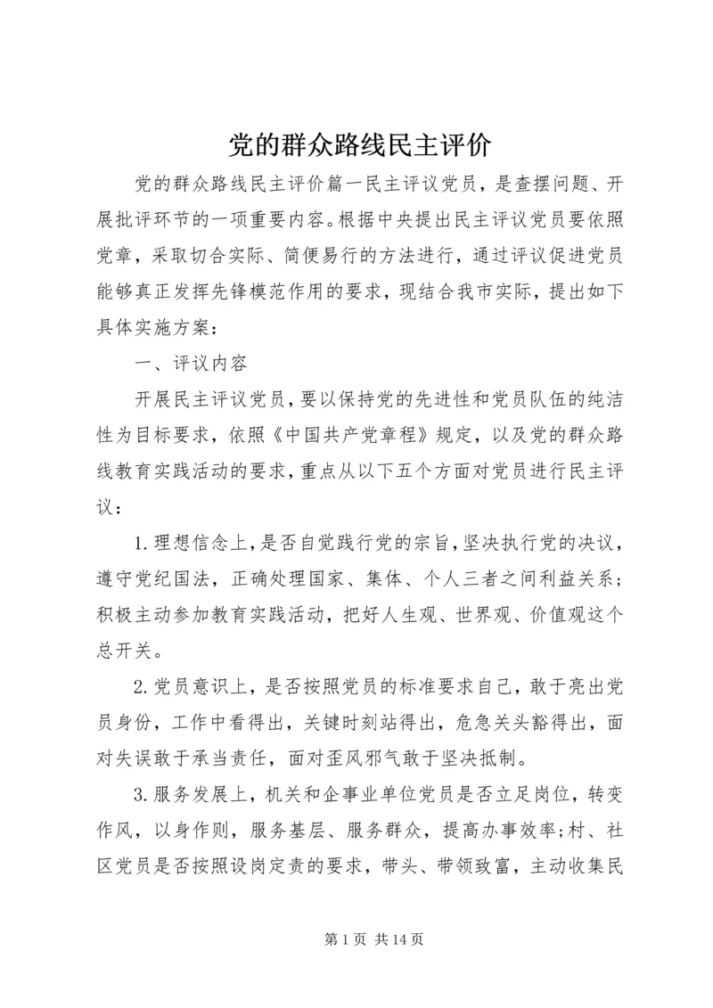 党的群众路线民主评价.docx