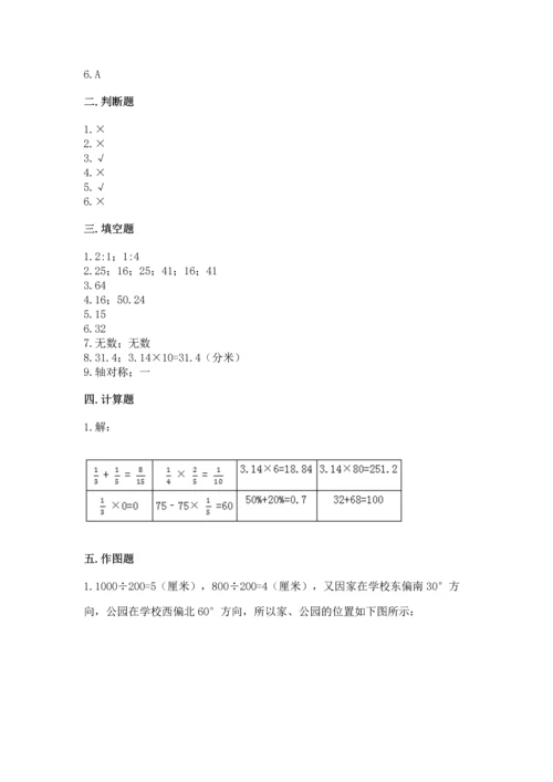 人教版六年级上册数学期末测试卷含答案【综合题】.docx