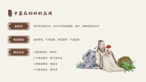 褐色古风中医与妇产科培训PPT模板