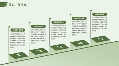 绿色简约风5项流程PPT单页