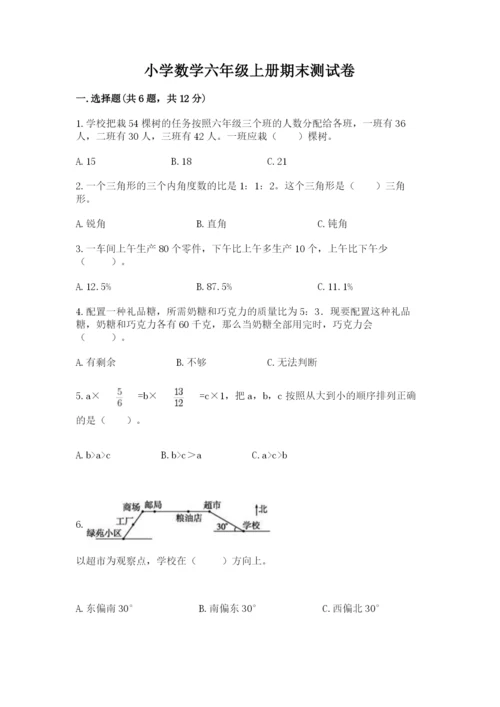 小学数学六年级上册期末测试卷附完整答案（名师系列）.docx