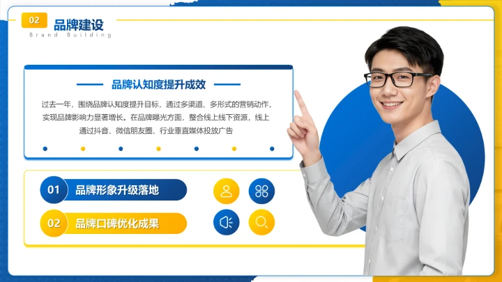 蓝色商务风市场营销岗位晋升成果汇报PPT模板