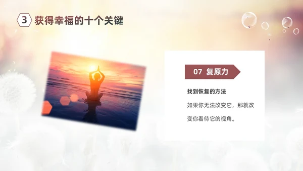 清新简约蒲公英3月20日国际幸福日追求幸福建设未来PPT