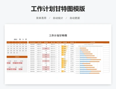 工作计划甘特图模版