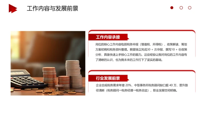 红色商务风会计专业大学生求职综合能力展示职业生涯规划通用PPT模版