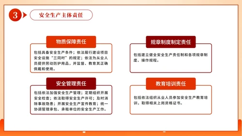 红色简约渐变城市建设关于安全生产法教育PPT模板
