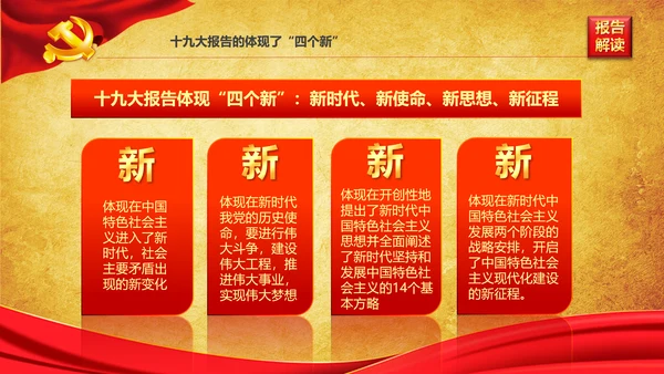学习贯彻落实十九大报告精神PPT模板课件