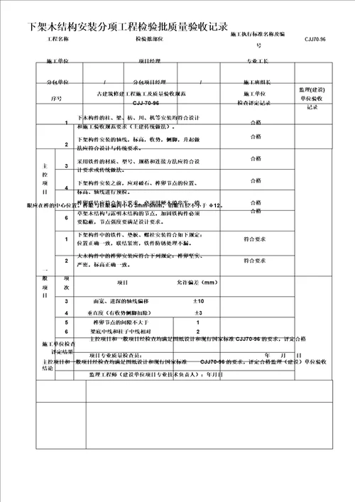 古建筑检验批验收记录