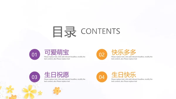 紫色生日快乐电子相册动态PPT模板