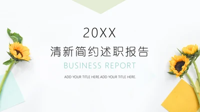向日葵述职报告通用PPT模板