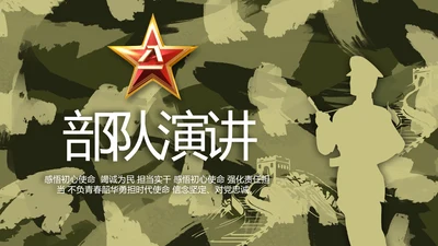 迷彩风军事部队演讲PPT