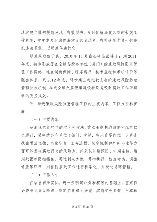 元石镇廉政风险防控实施意见.docx