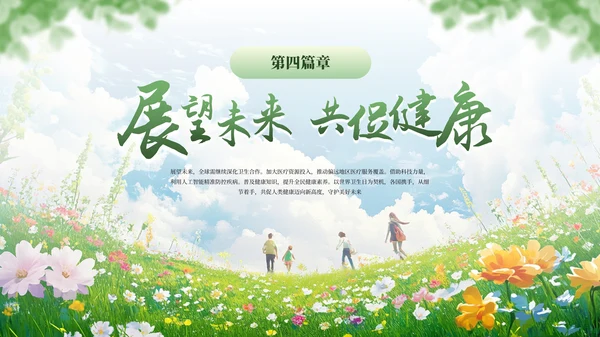 绿色清新全国爱卫生日健康教育宣传PPT模板