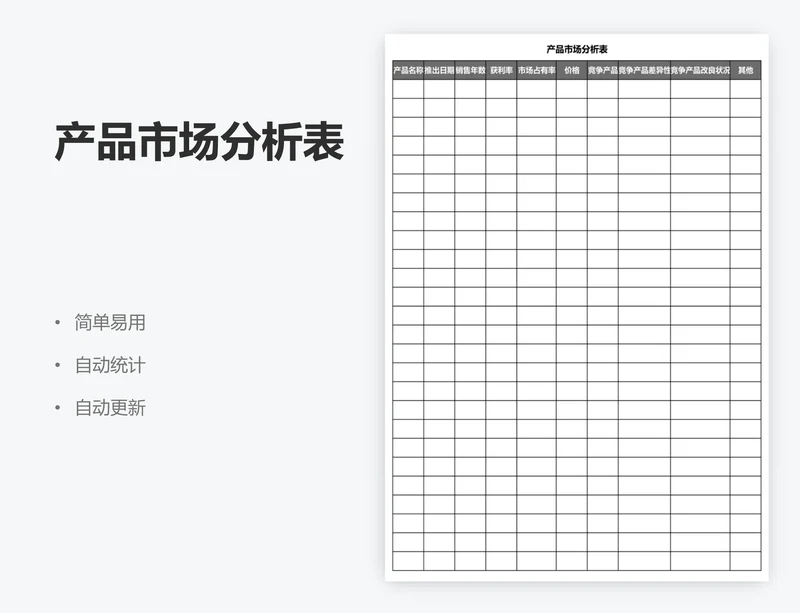 产品市场分析表