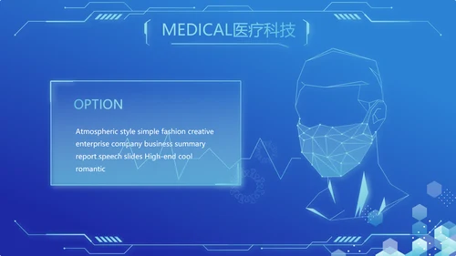 蓝色医疗科技信息化建设工作总结PPT