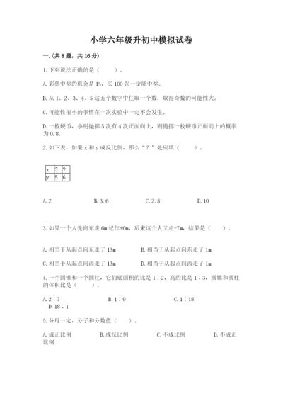 小学六年级升初中模拟试卷精品【含答案】.docx