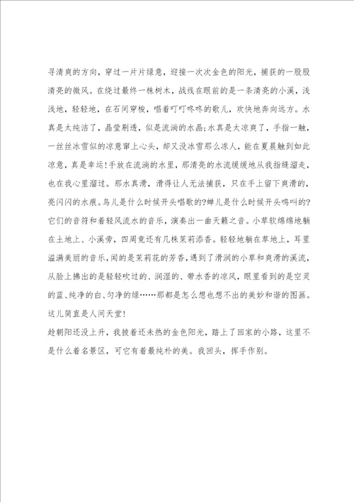 描写夏天的作文800字：夏天的清晨