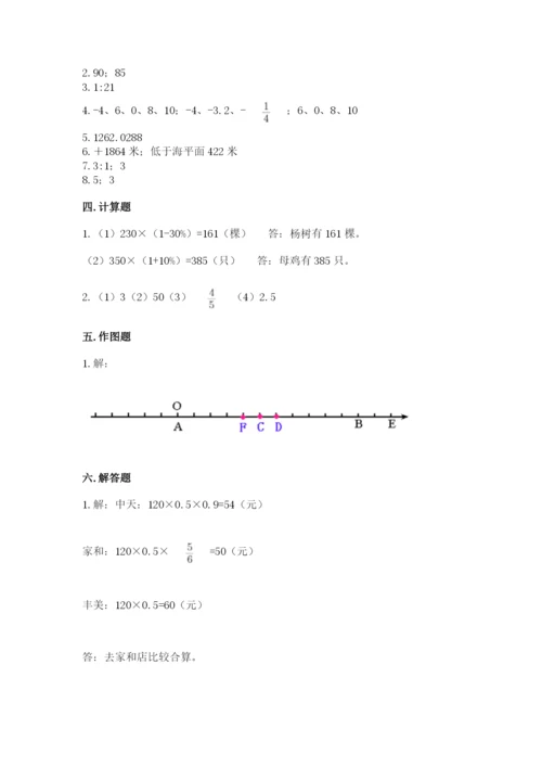 苏仙区六年级下册数学期末测试卷附精品答案.docx