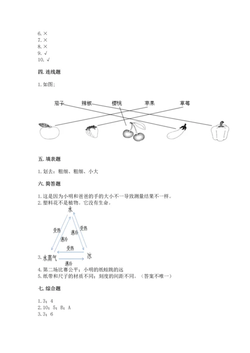 教科版一年级上册科学期末测试卷含答案（巩固）.docx