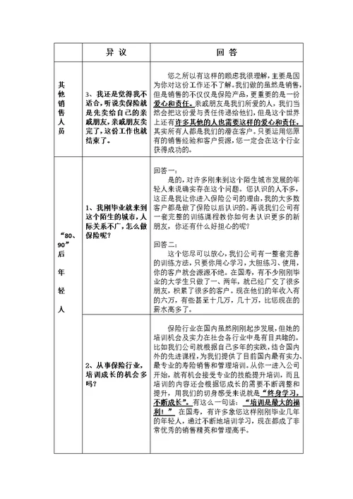 保险公司增员话术汇编