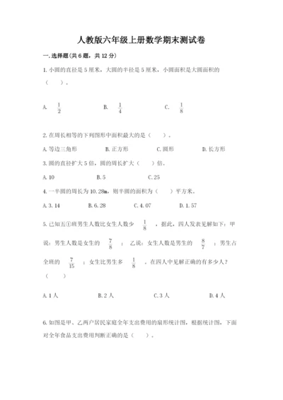 人教版六年级上册数学期末测试卷带答案下载.docx