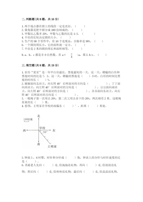 人教版数学六年级上册期末测试卷带答案（能力提升）.docx