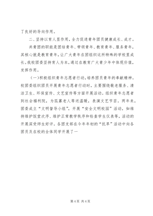 学校共青团团工作报告 (5).docx