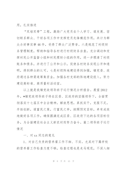 领导班子运行情况范文(8篇).docx