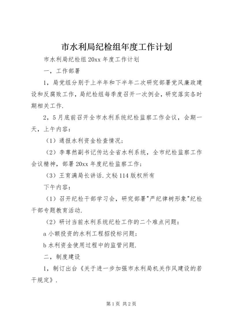 市水利局纪检组年度工作计划 (2).docx