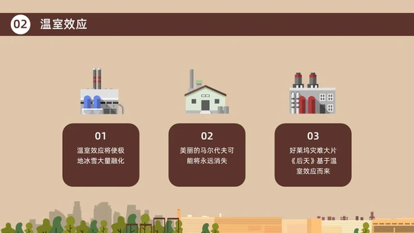 咖啡色棕色大气污染环境保护环保宣传PPT世界环境日