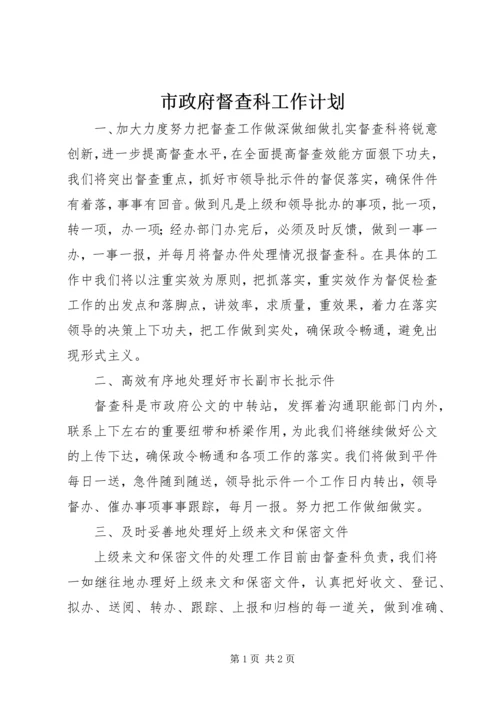 市政府督查科工作计划.docx