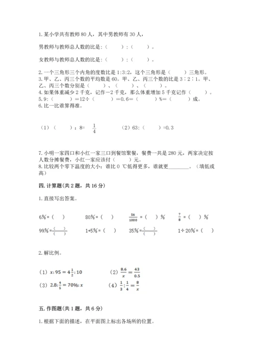 小学数学试卷六年级下册期末测试卷附参考答案【精练】.docx