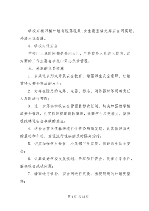 学校XX年春季开学安全隐患排查情况汇报.docx