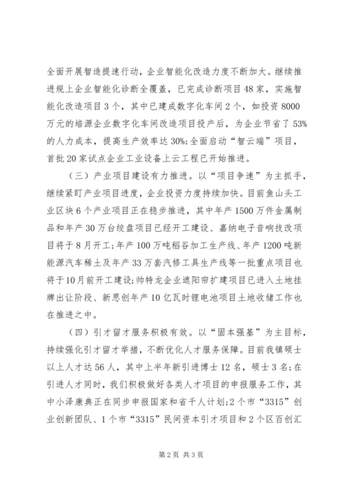 乡镇某年半年度经济工作总结范文.docx