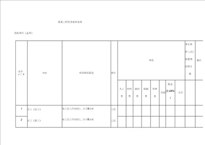 劳务报价表调整申请