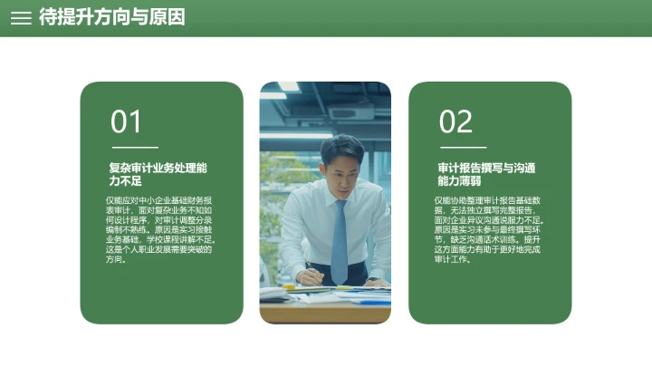 绿色会计学专业大学生职业生涯规划发展展示PPT模版