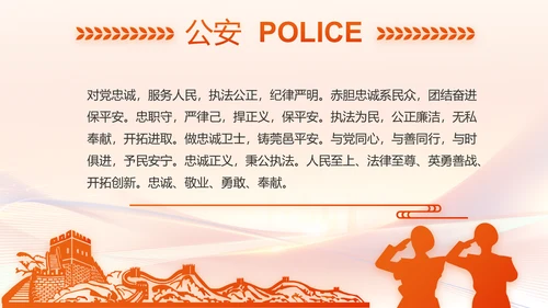 红色大气公安人民警察工作总结PPT