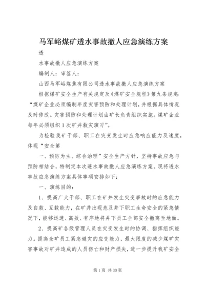 马军峪煤矿透水事故撤人应急演练方案.docx