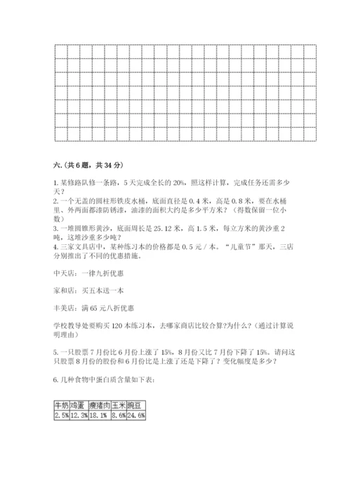 苏教版数学六年级下册试题期末模拟检测卷（黄金题型）.docx