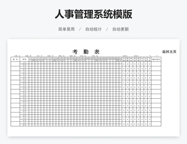 人事管理系统模版