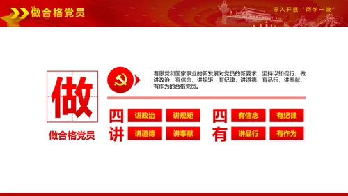 党政稳重大气两学一做动态PPT